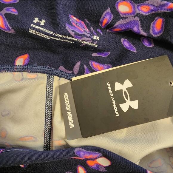 Women's Under Armour HeatGear® Printed No-Slip Waistband Ankle Leggings 2X 3X Ne - Picture 12 of 13